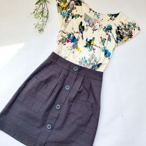 Tabitha by Anthro Night Blooming Birds Dress SZ 4